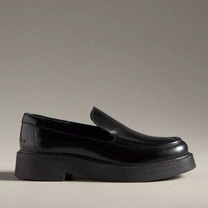Anthropologie Maeve Classic Leather Loafers Black Size 38/7-7.5